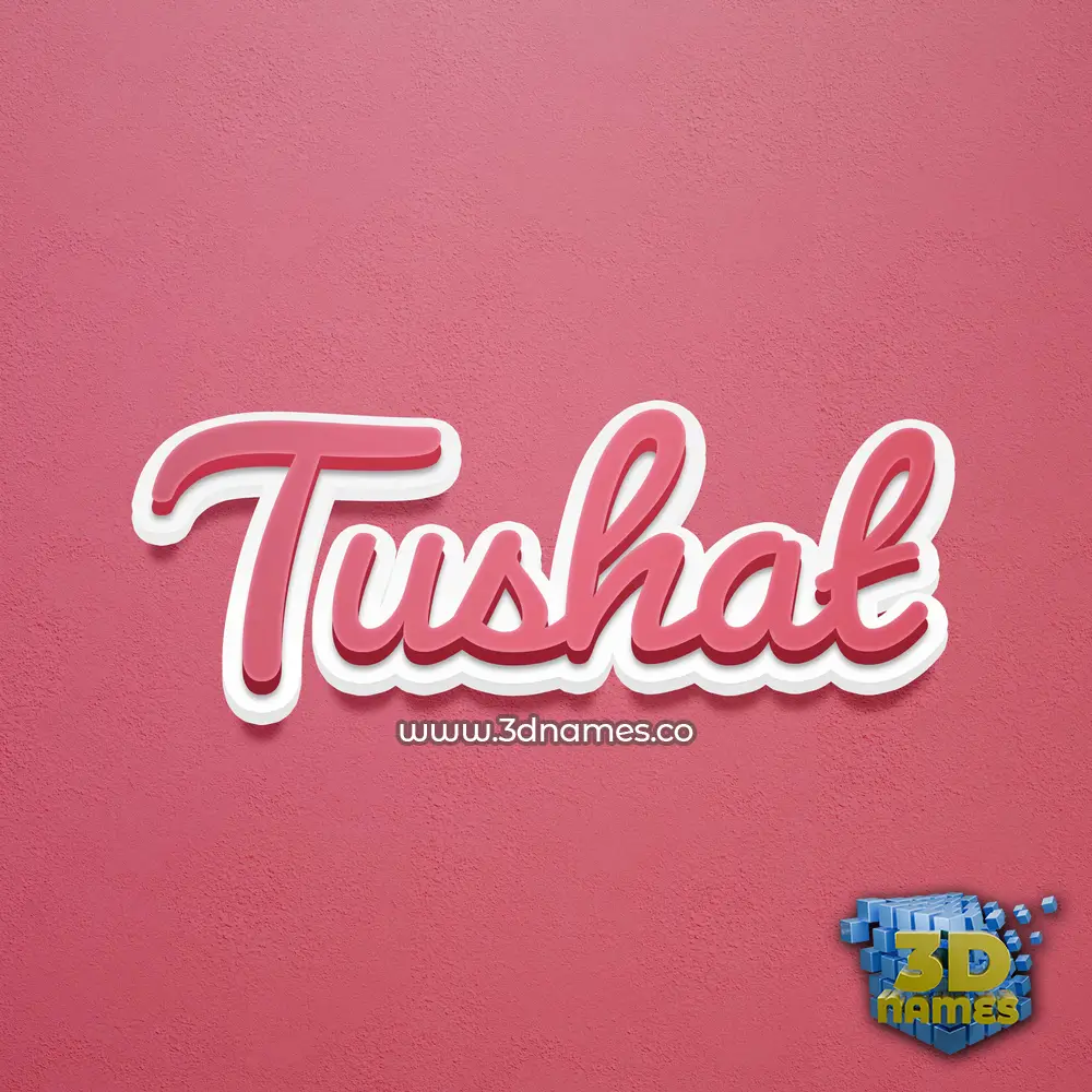 tushat in Red Scribble style - 3D name wallpaper
