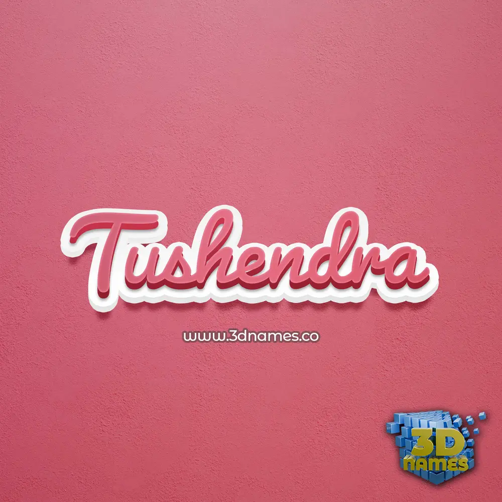 tushendra in Red Scribble style - 3D name wallpaper