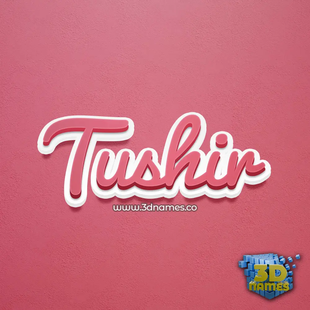 tushir in Red Scribble style - 3D name wallpaper