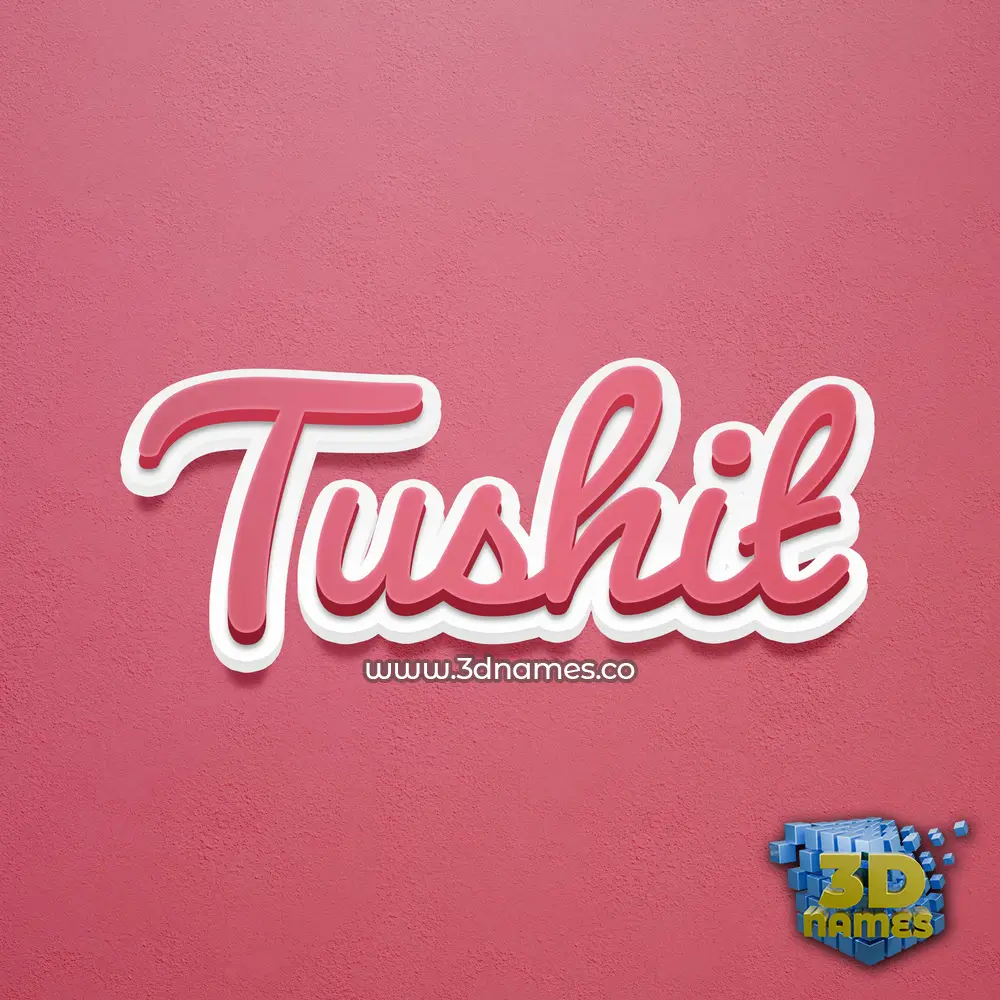 tushit in Red Scribble style - 3D name wallpaper