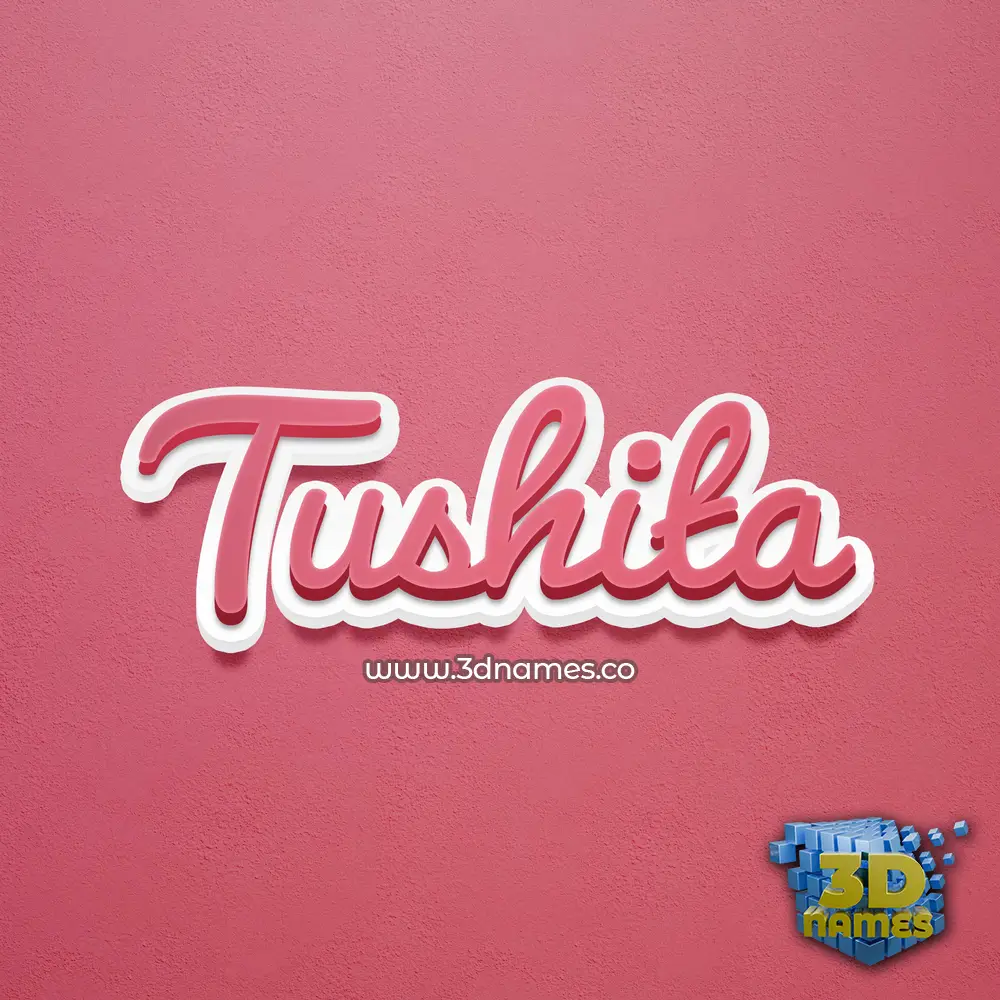 tushita in Red Scribble style - 3D name wallpaper