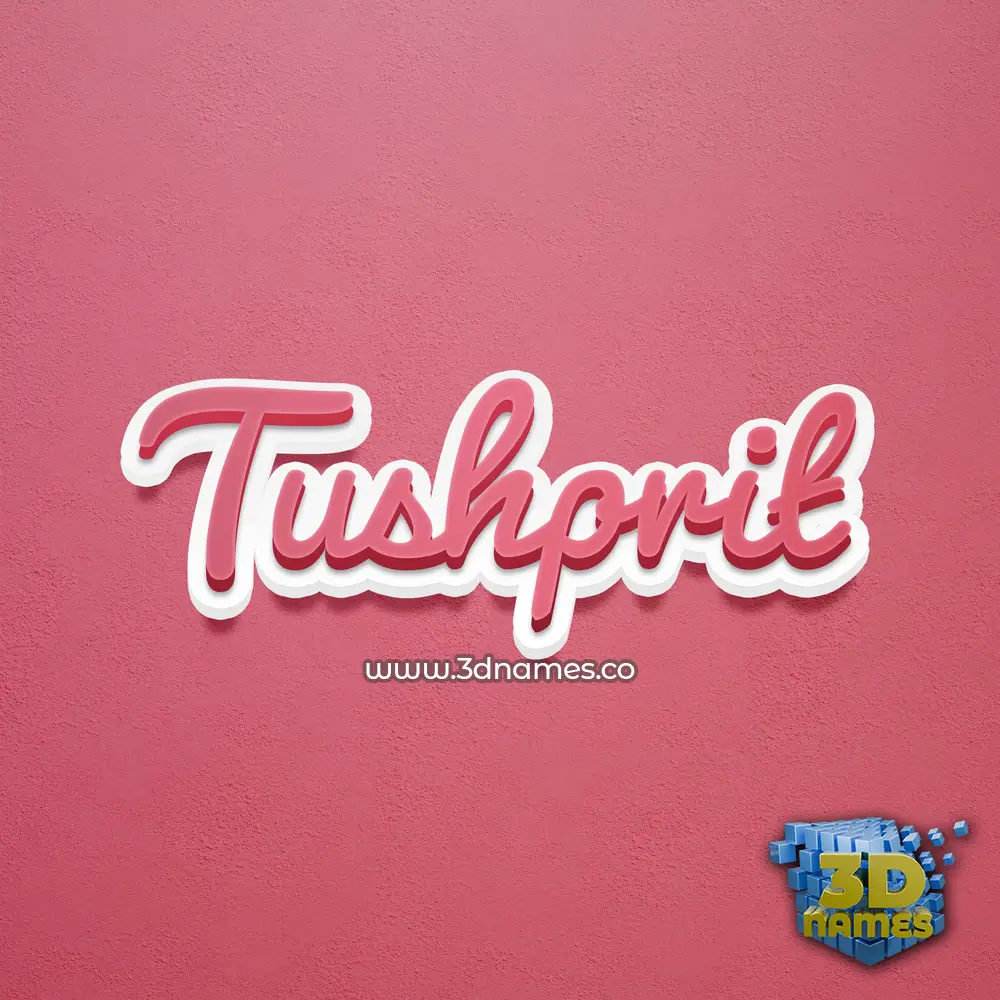 tushprit in Red Scribble style - 3D name wallpaper