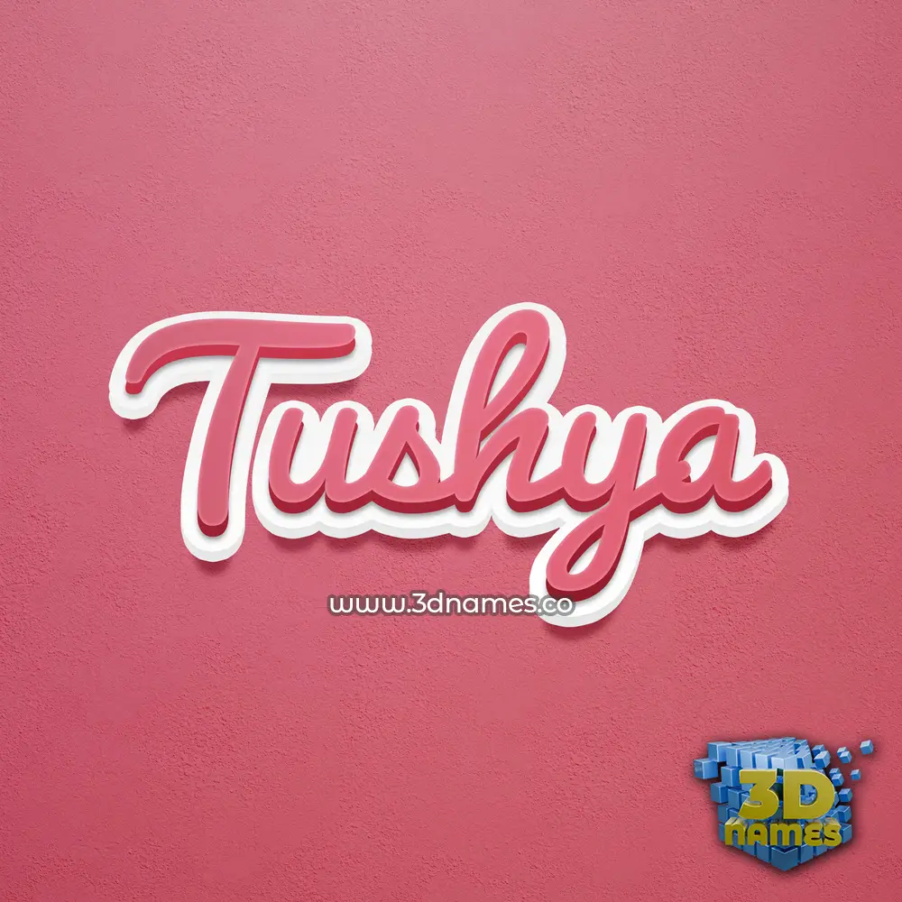 tushya in Red Scribble style - 3D name wallpaper