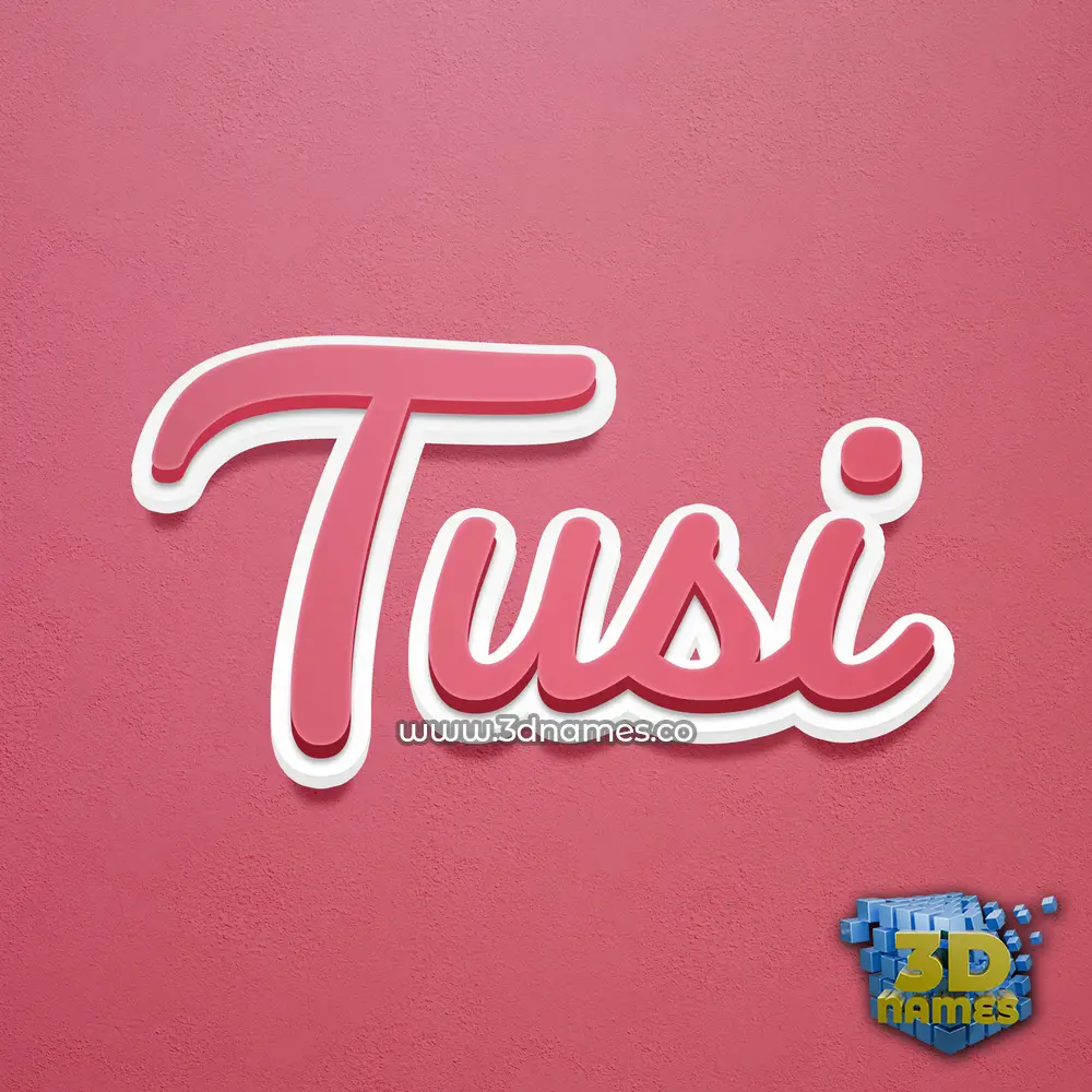 tusi in Red Scribble style - 3D name wallpaper