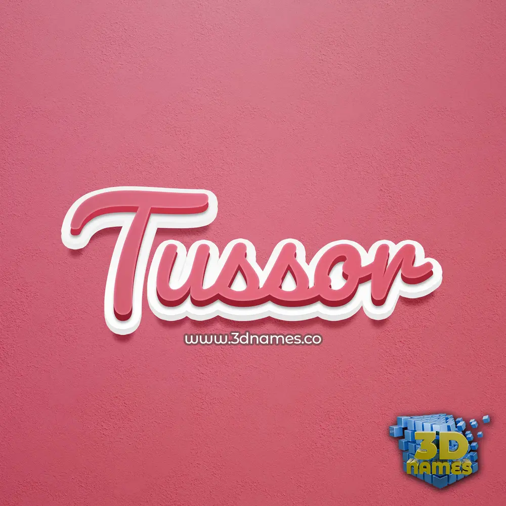 tussor in Red Scribble style - 3D name wallpaper