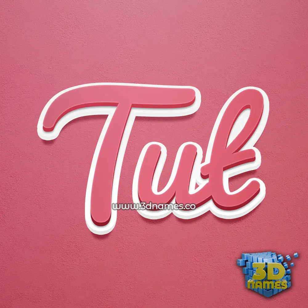 tut in Red Scribble style - 3D name wallpaper