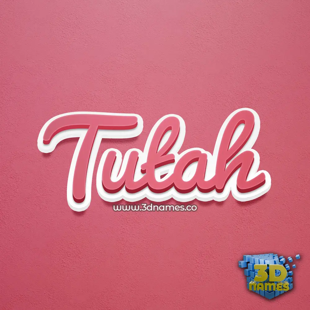 tutah in Red Scribble style - 3D name wallpaper