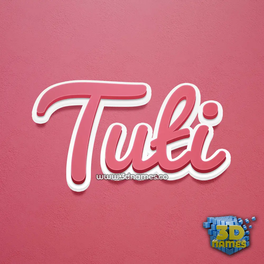 tuti in Red Scribble style - 3D name wallpaper