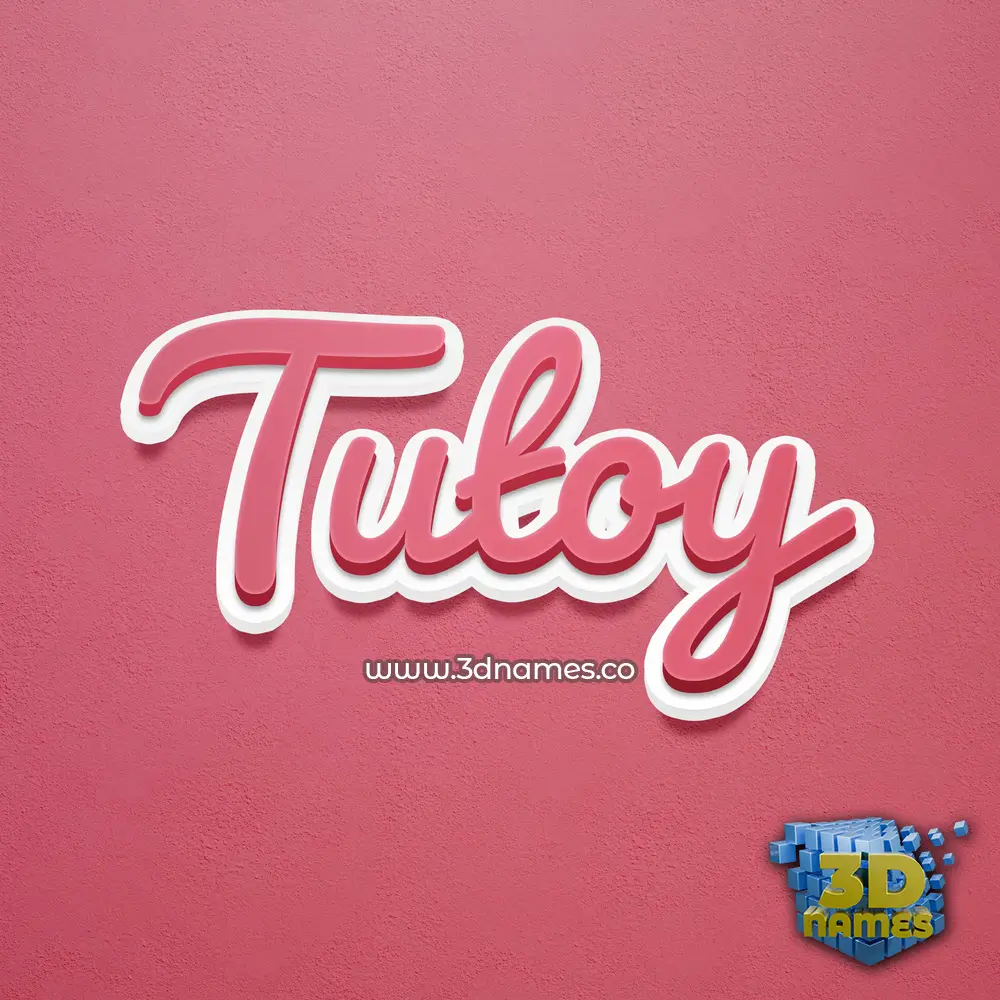 tutoy in Red Scribble style - 3D name wallpaper