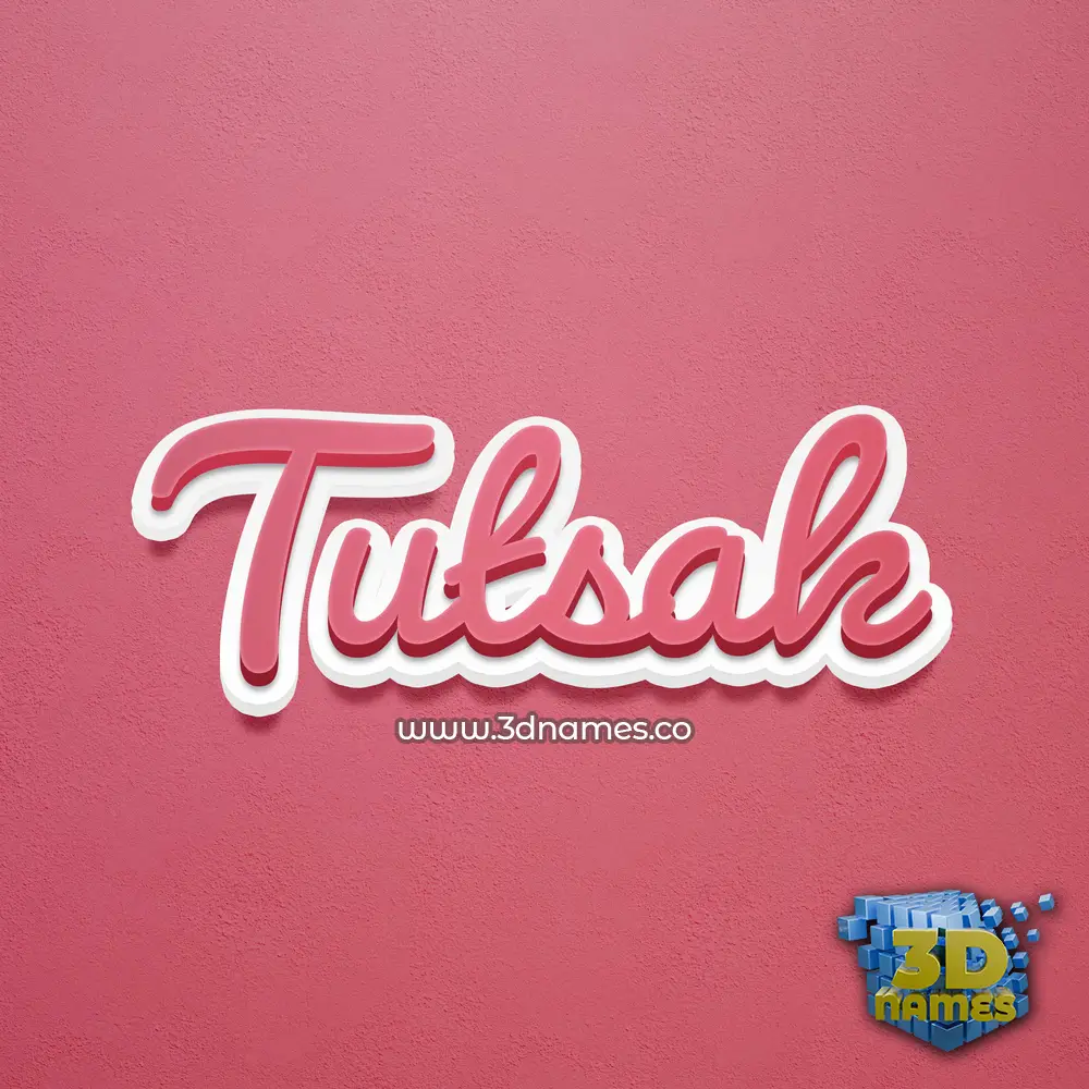 tutsak in Red Scribble style - 3D name wallpaper