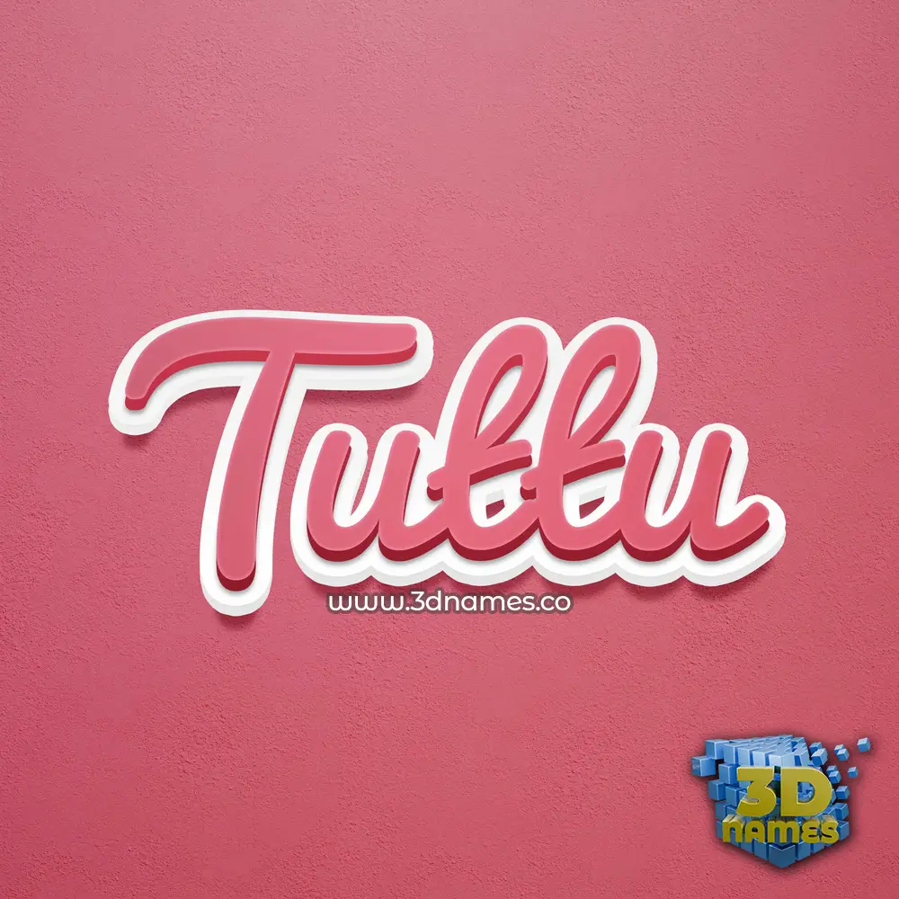 tuttu in Red Scribble style - 3D name wallpaper