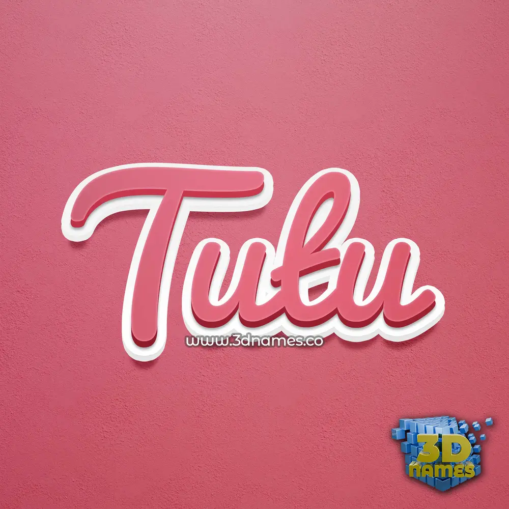 tutu in Red Scribble style - 3D name wallpaper