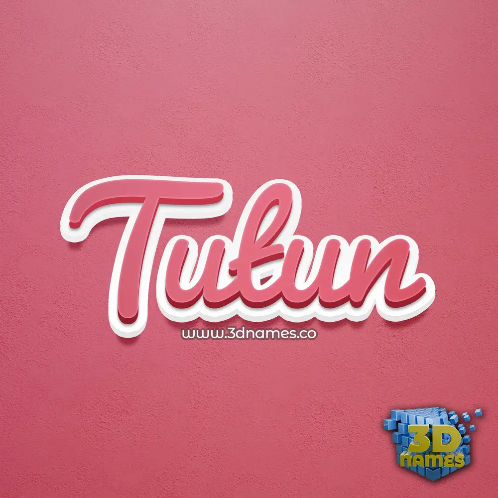 tutun in Red Scribble style - 3D name wallpaper