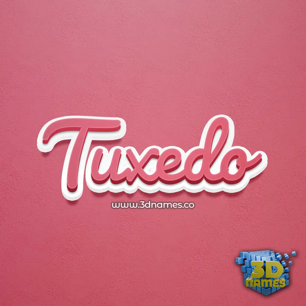 tuxedo in Red Scribble style - 3D name wallpaper