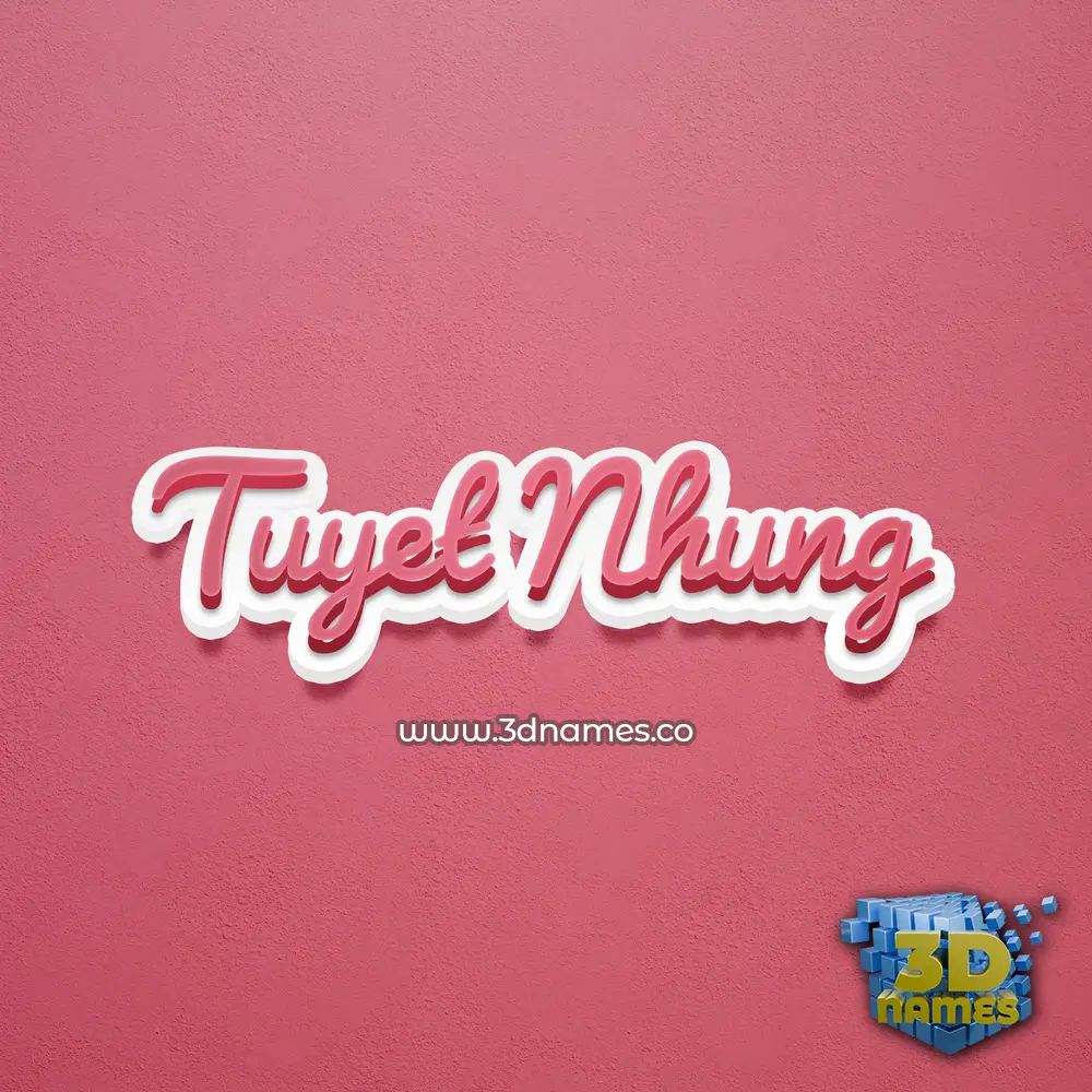 tuyet nhung in Red Scribble style - 3D name wallpaper