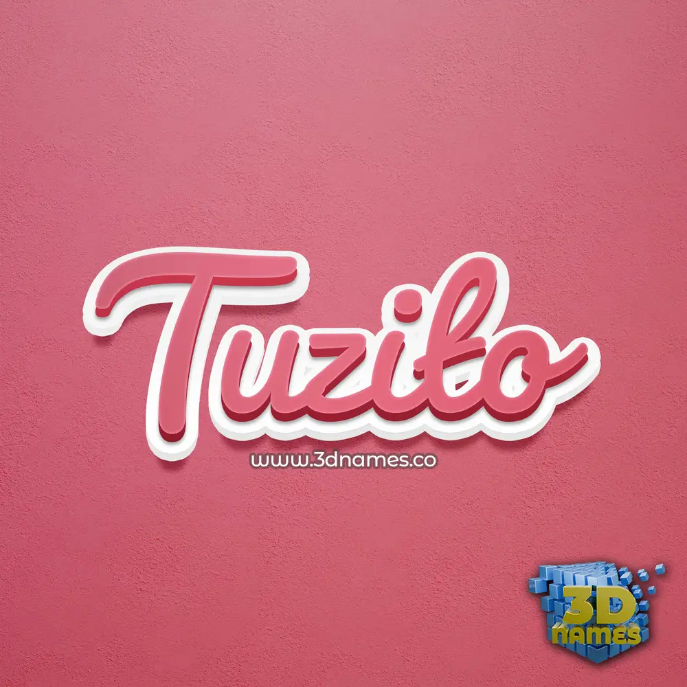tuzito in Red Scribble style - 3D name wallpaper