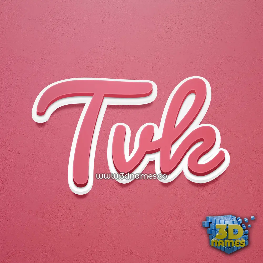tvk in Red Scribble style - 3D name wallpaper