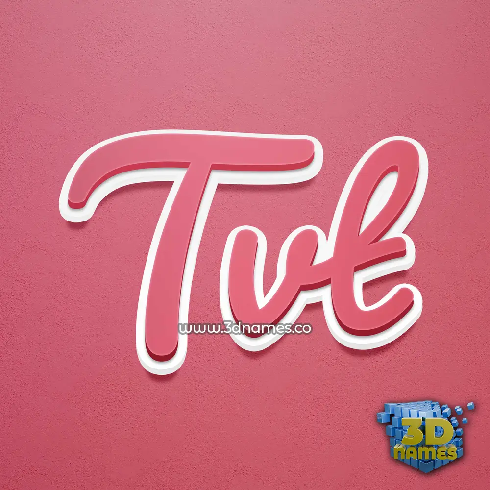 tvt in Red Scribble style - 3D name wallpaper