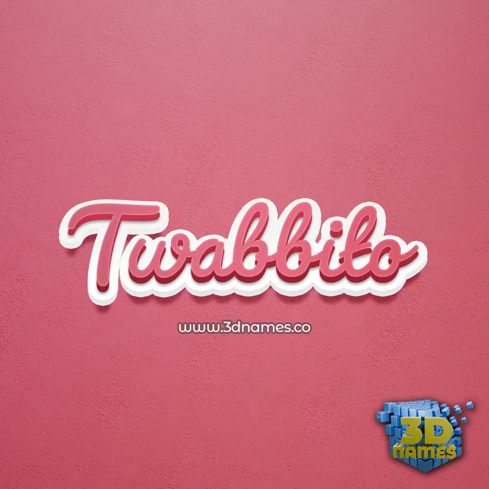 twabbito in Red Scribble style - 3D name wallpaper