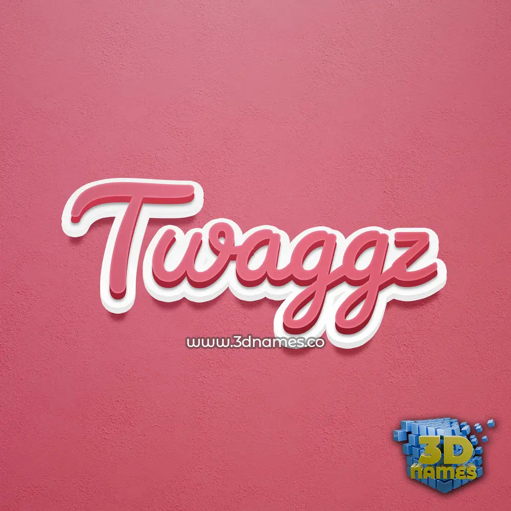 twaggz in Red Scribble style - 3D name wallpaper