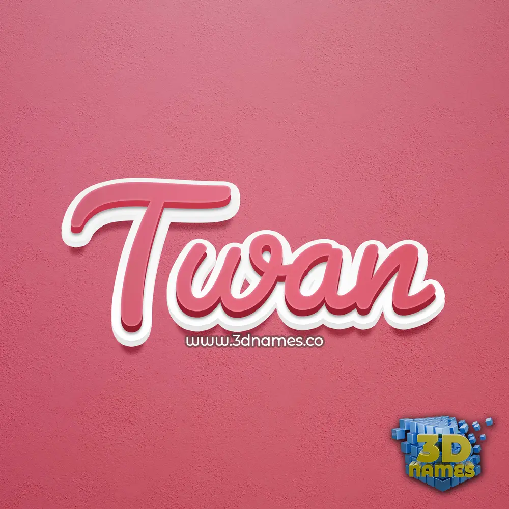 twan in Red Scribble style - 3D name wallpaper