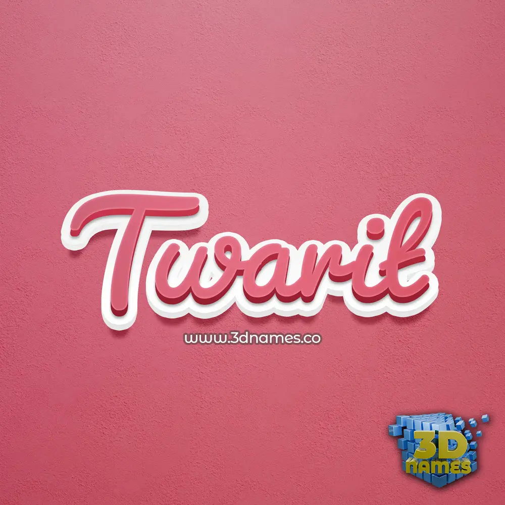 twarit in Red Scribble style - 3D name wallpaper