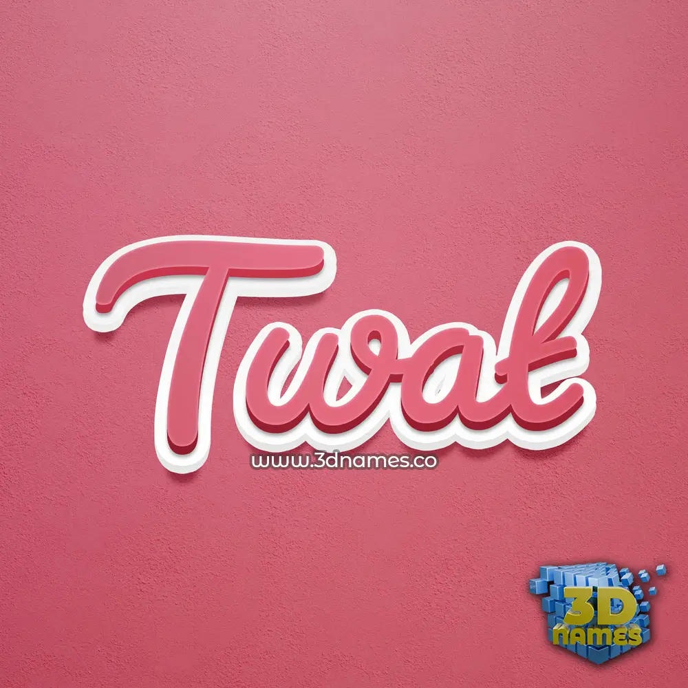 twat in Red Scribble style - 3D name wallpaper