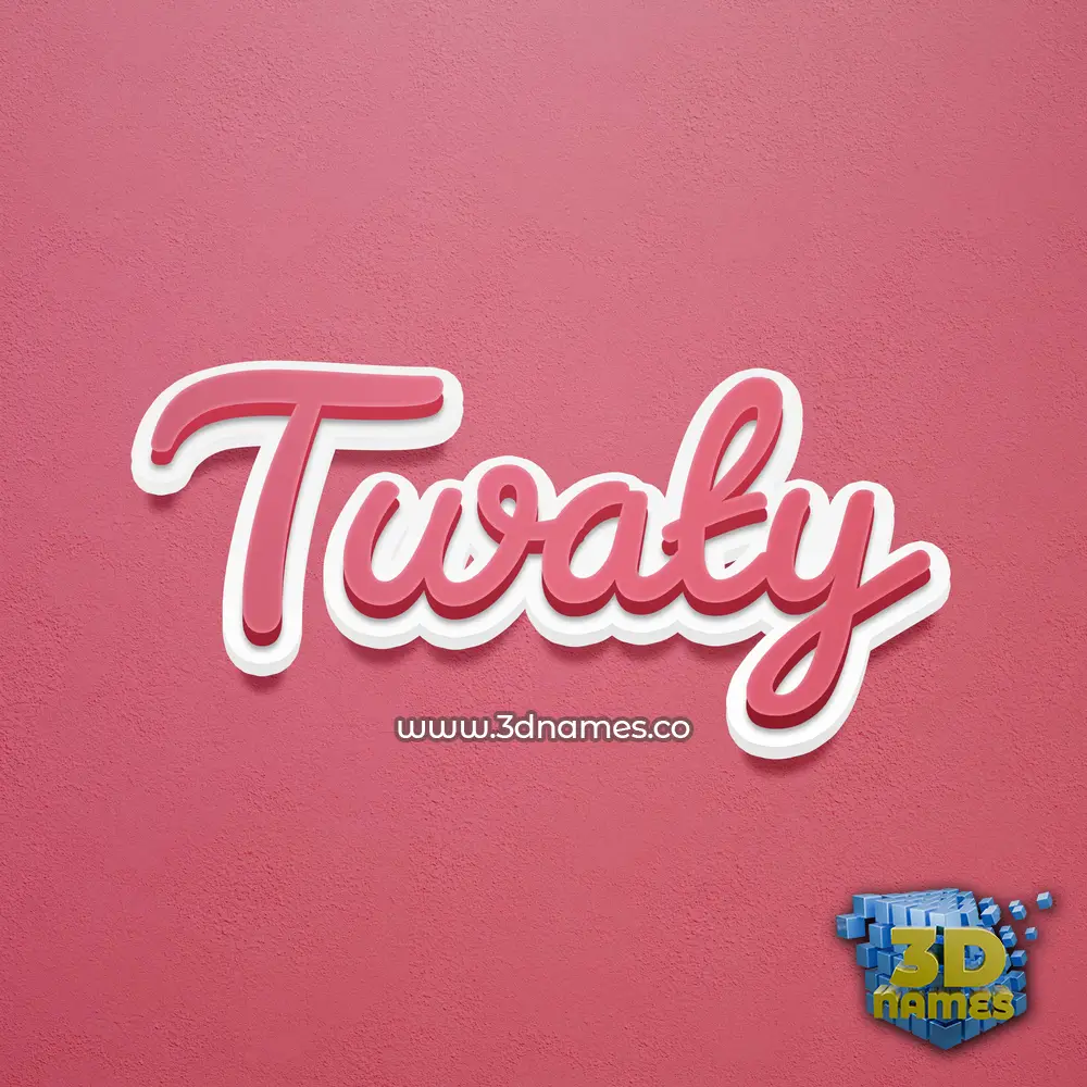 twaty in Red Scribble style - 3D name wallpaper