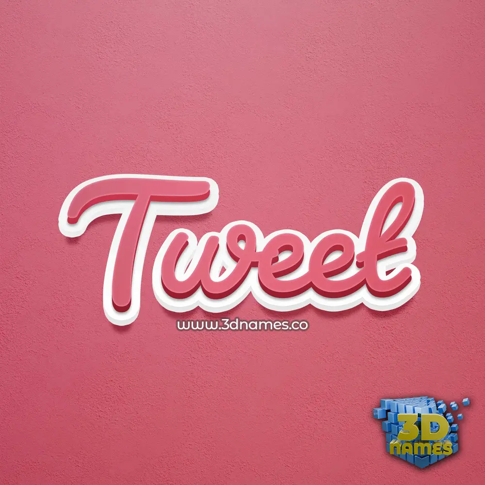 tweet in Red Scribble style - 3D name wallpaper