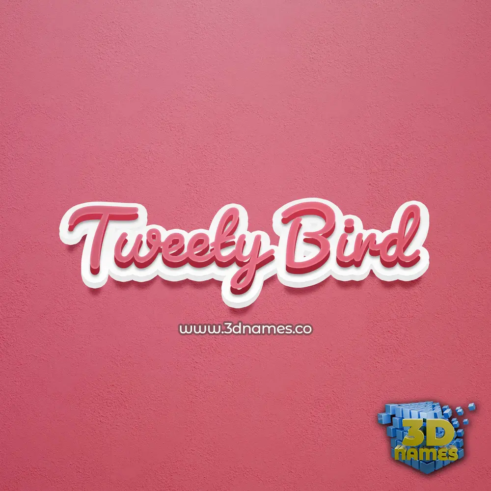 tweety bird in Red Scribble style - 3D name wallpaper