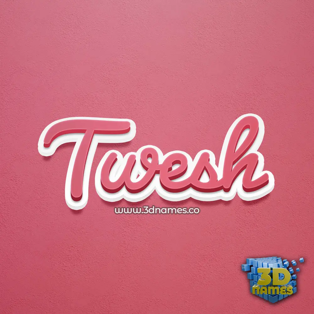 twesh in Red Scribble style - 3D name wallpaper