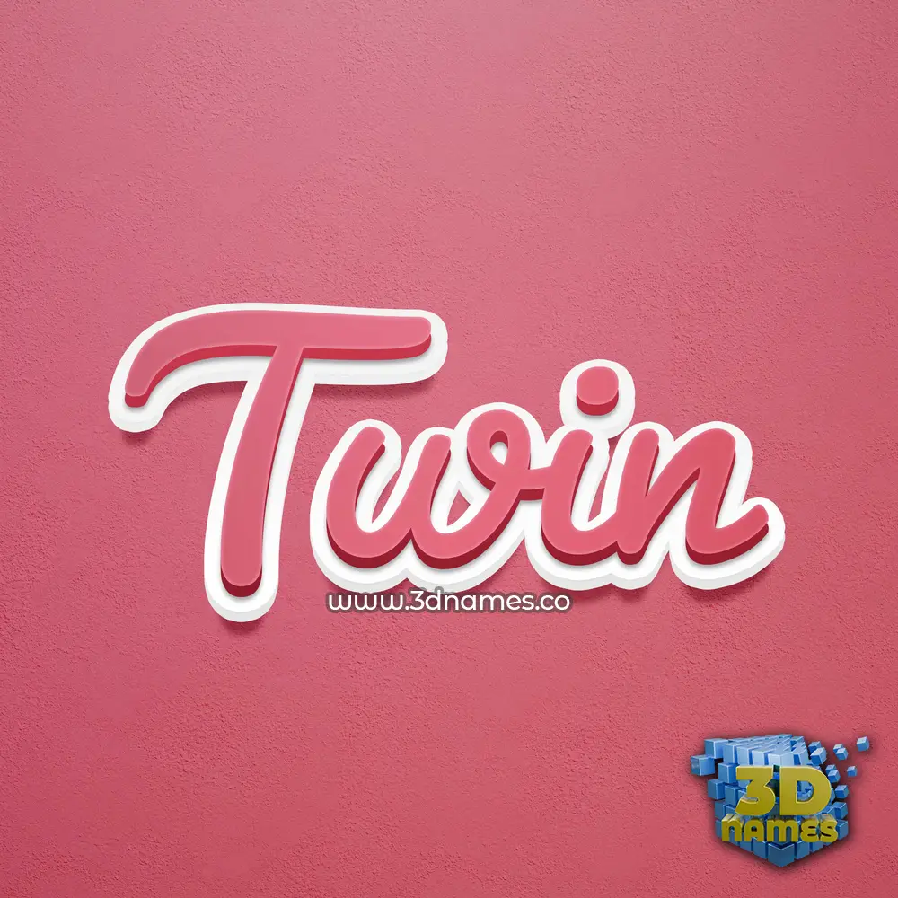 twin in Red Scribble style - 3D name wallpaper