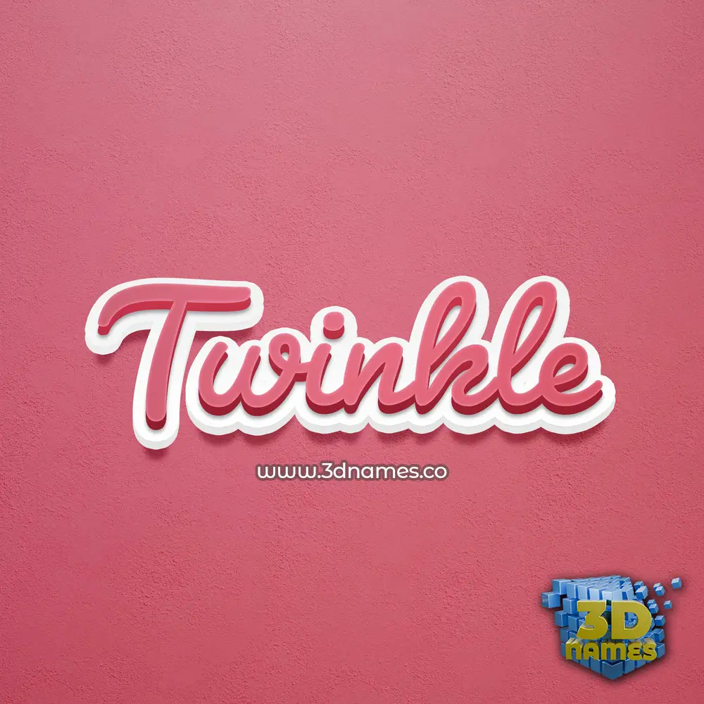 twinkle in Red Scribble style - 3D name wallpaper