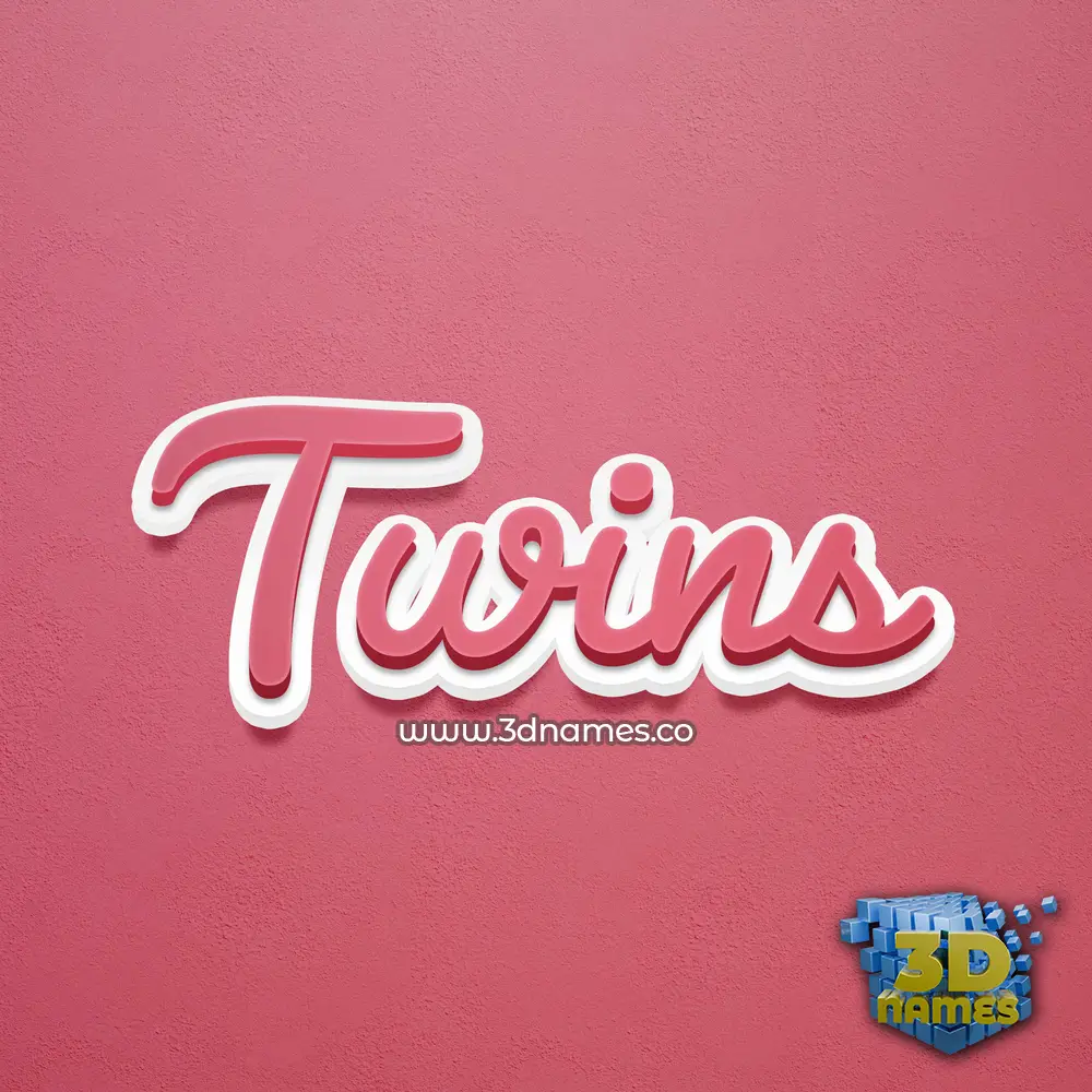 twins in Red Scribble style - 3D name wallpaper