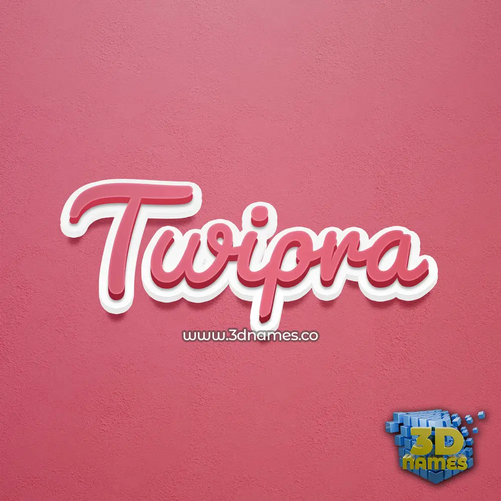 twipra in Red Scribble style - 3D name wallpaper