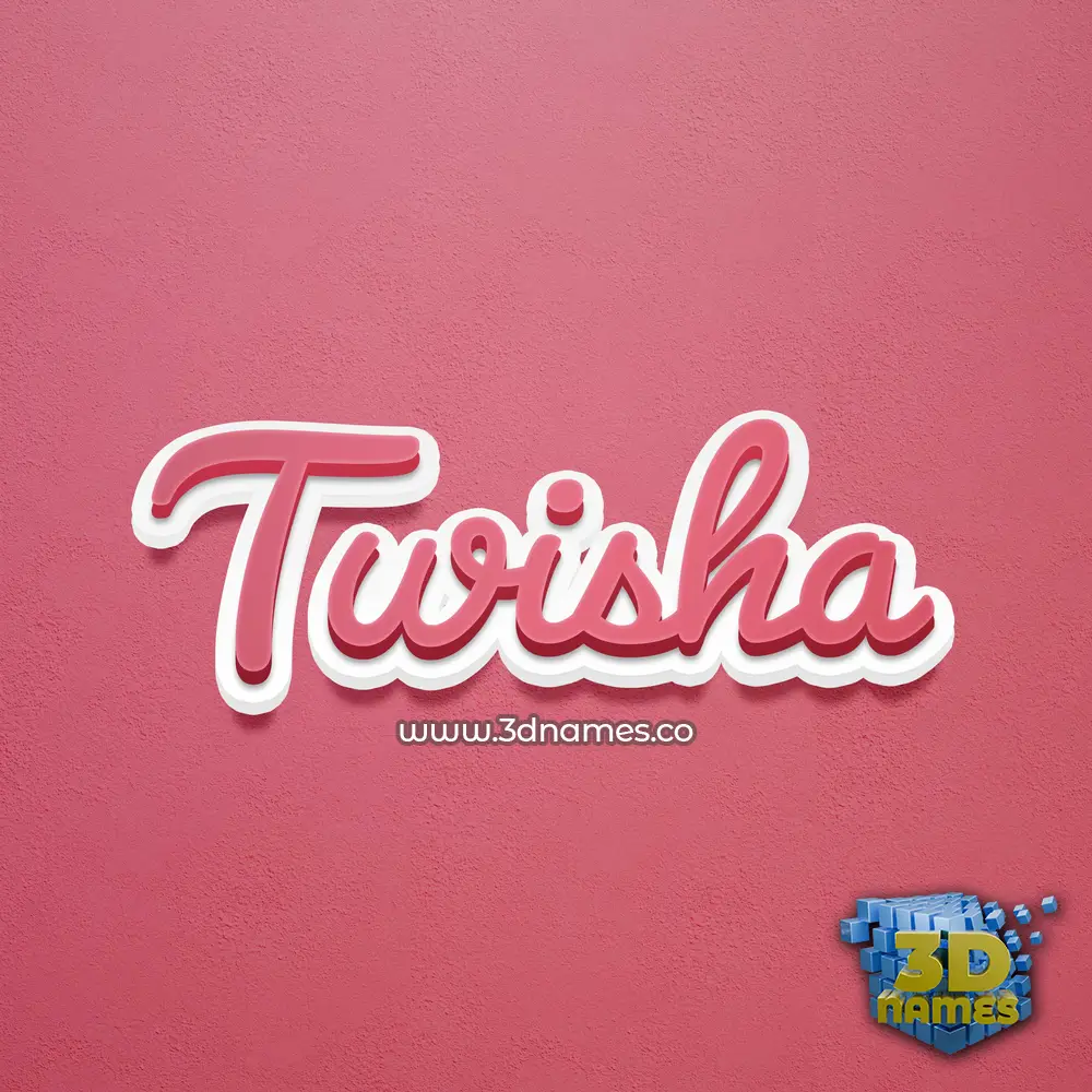 twisha in Red Scribble style - 3D name wallpaper