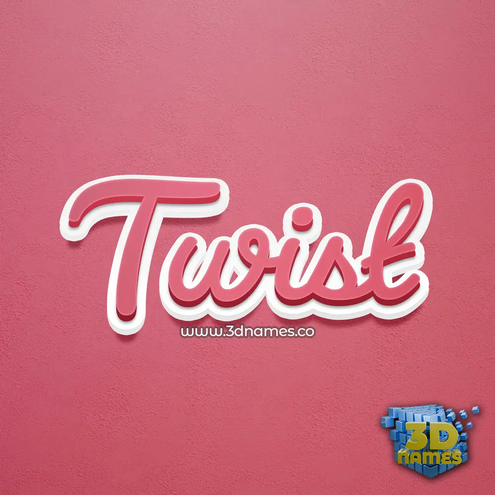 twist in Red Scribble style - 3D name wallpaper
