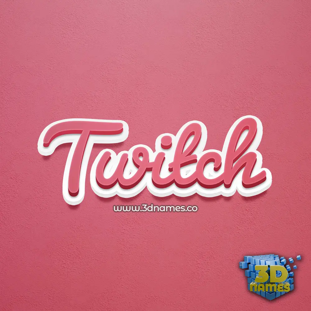 twitch in Red Scribble style - 3D name wallpaper