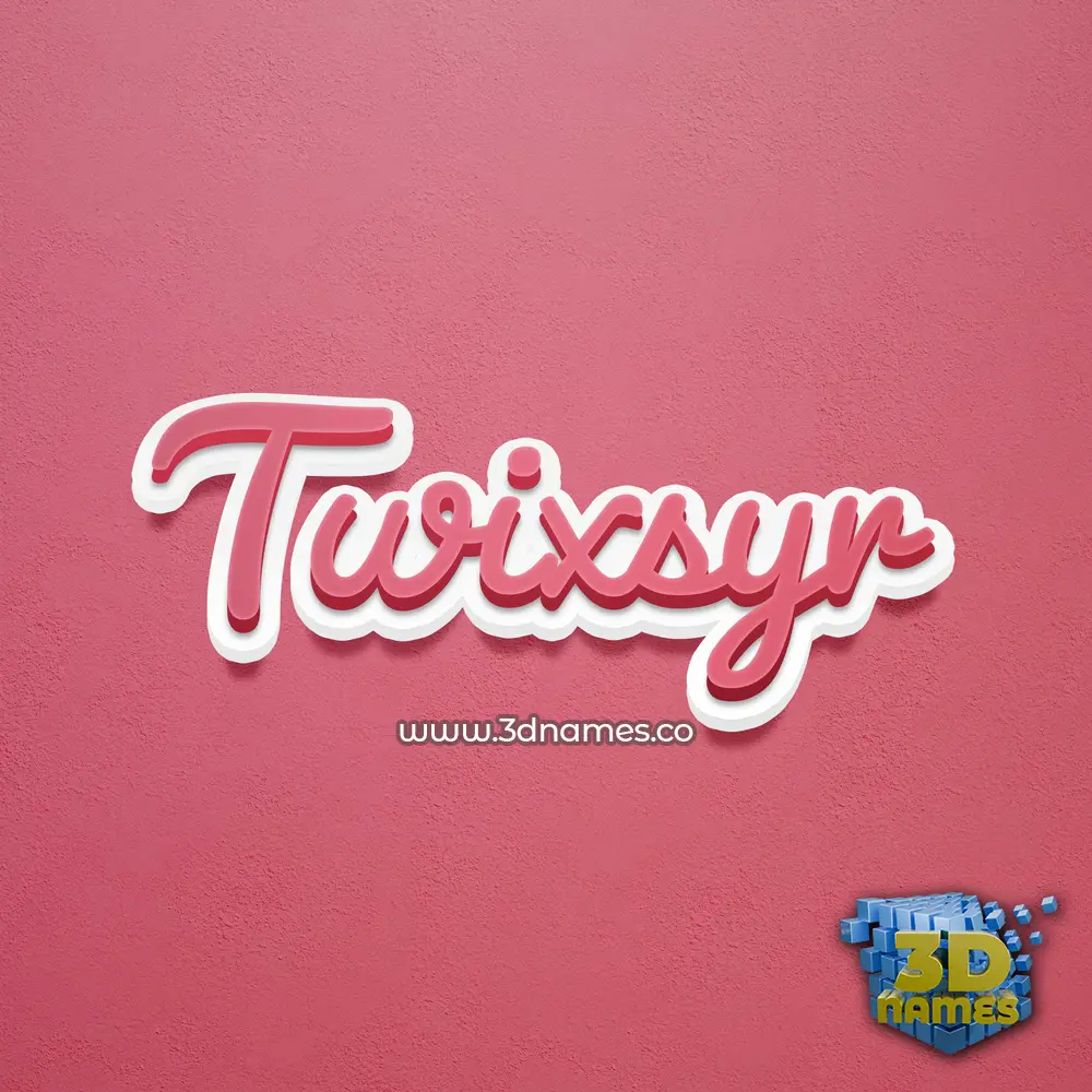 twixsyr in Red Scribble style - 3D name wallpaper