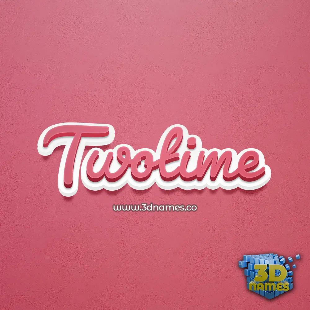 twotime in Red Scribble style - 3D name wallpaper
