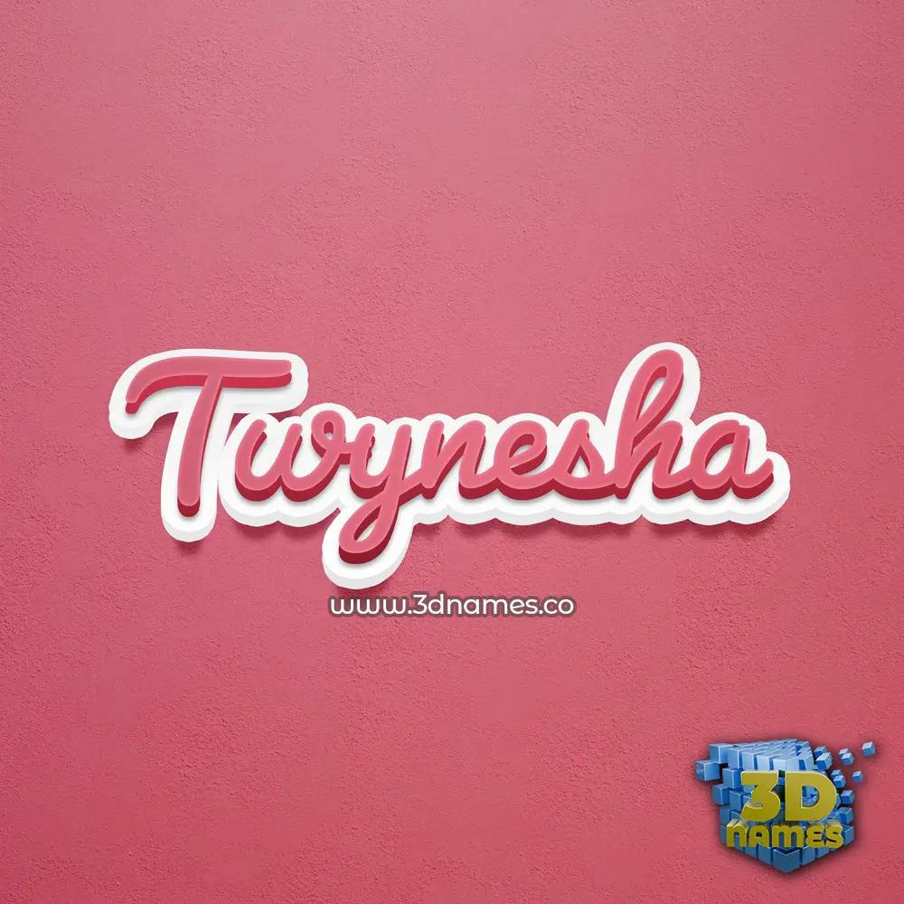twynesha in Red Scribble style - 3D name wallpaper