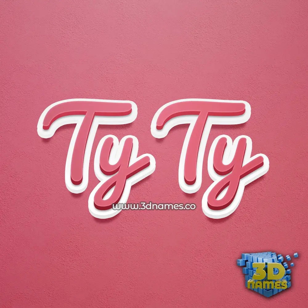 ty ty in Red Scribble style - 3D name wallpaper