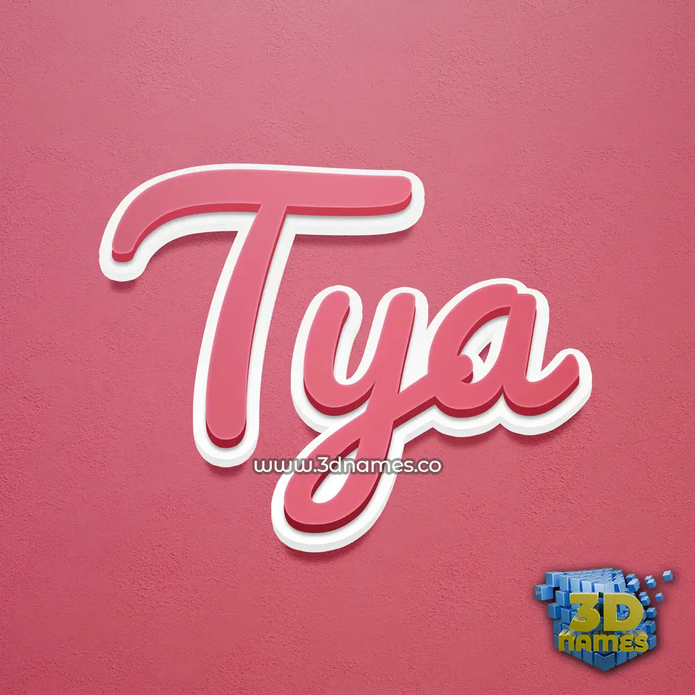 tya in Red Scribble style - 3D name wallpaper
