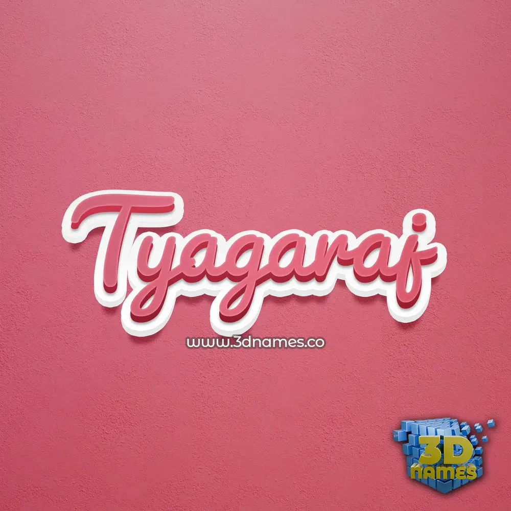 tyagaraj in Red Scribble style - 3D name wallpaper
