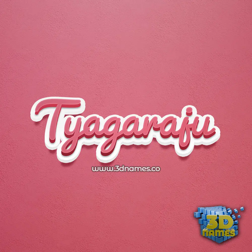 tyagaraju in Red Scribble style - 3D name wallpaper