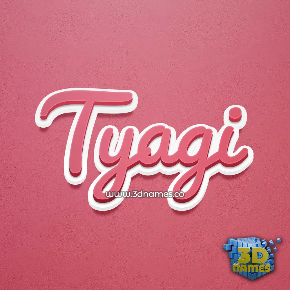 tyagi in Red Scribble style - 3D name wallpaper
