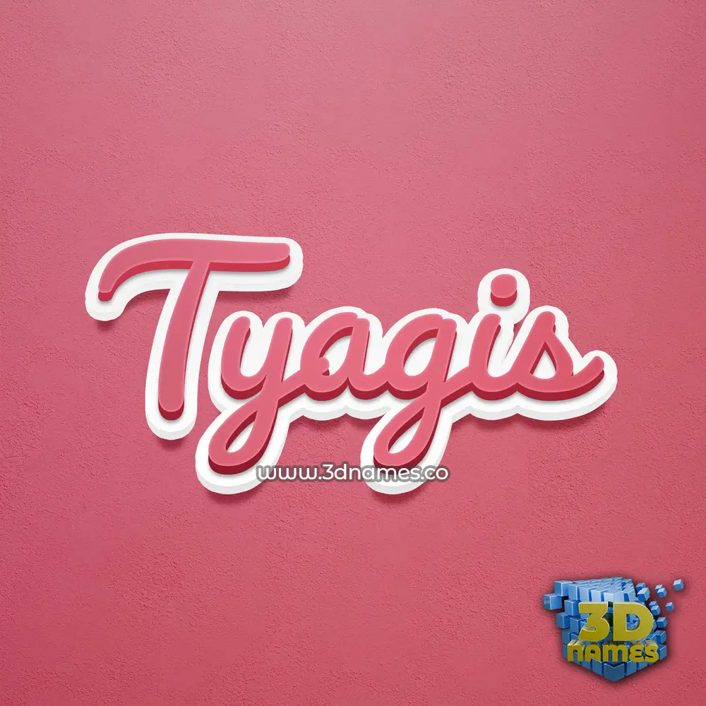 tyagis in Red Scribble style - 3D name wallpaper