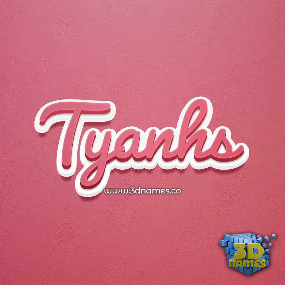tyanhs in Red Scribble style - 3D name wallpaper