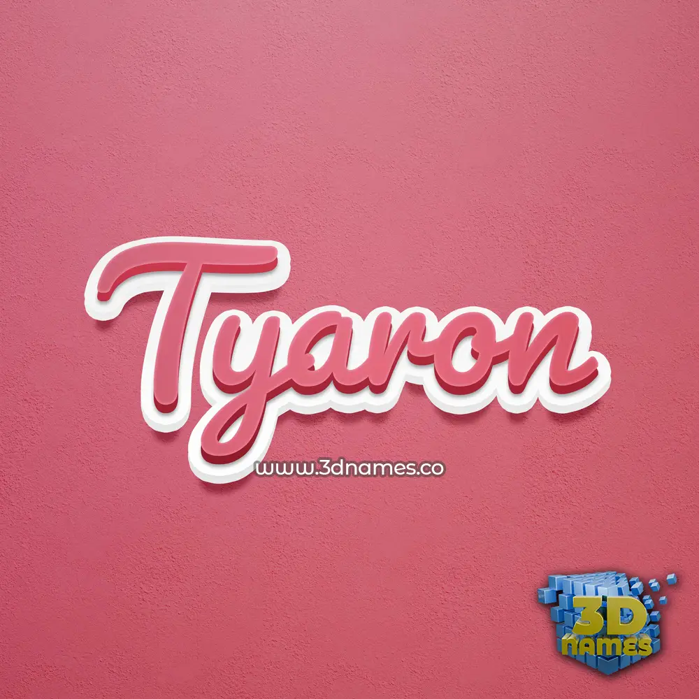 tyaron in Red Scribble style - 3D name wallpaper