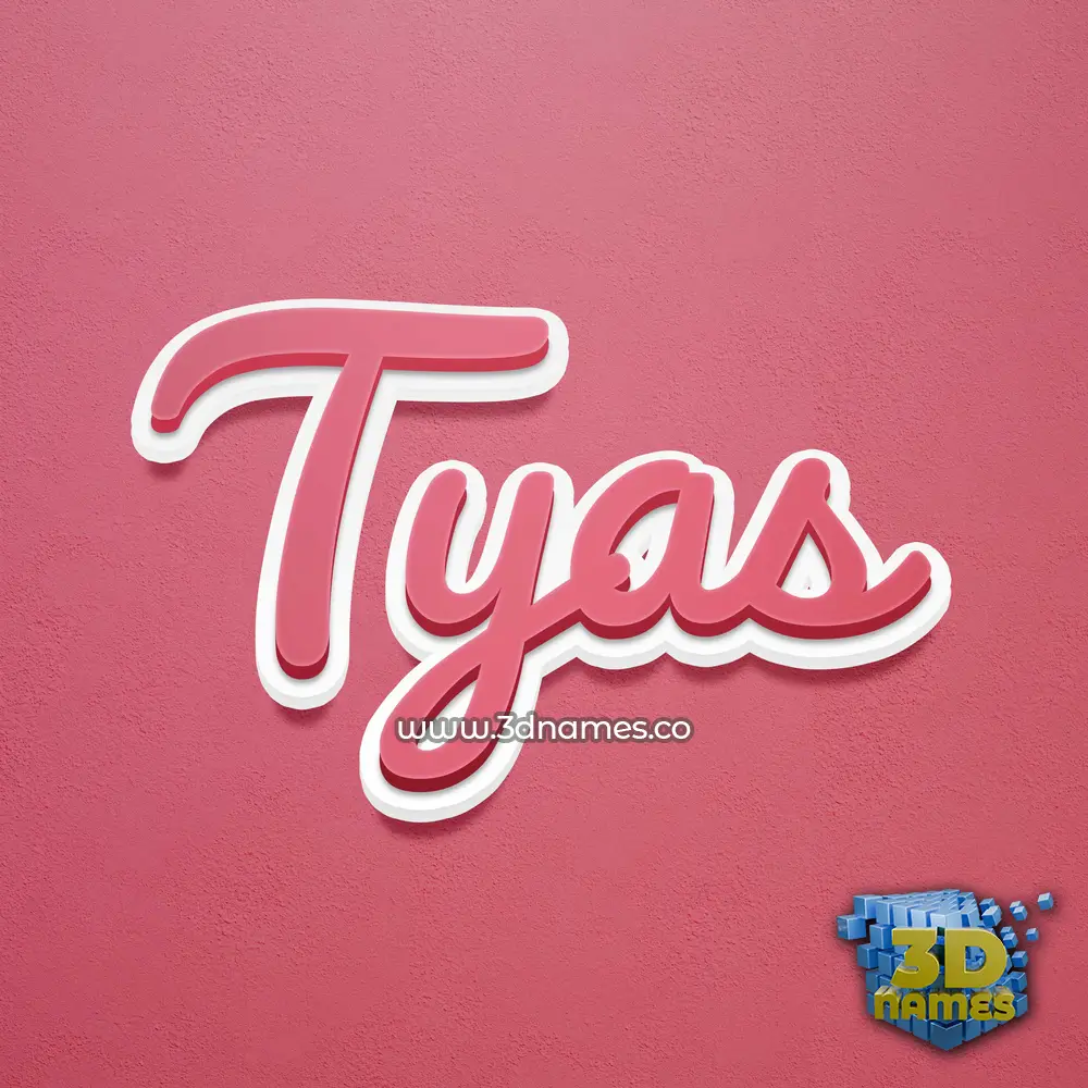 tyas in Red Scribble style - 3D name wallpaper